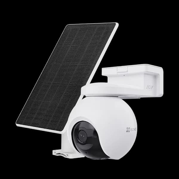 CAMERA PT EZVIZ CU PANOU SOLAR EB8 4G 4K KIT, Senzor CMOS de scanare progresivă de 1/2.8" de 8 MP, Lentila superioară: 4mm@ F1.2 Diagonal angle: 104°, Horizontal angle: 83° Vertical angle:44, IR 35M, Unghiul PT: Pan: 340°, Tilt: 75°, Înclinare: 90° Compresie: H.265 / H.264, Conectivitate