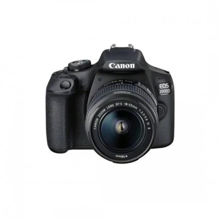Camera foto Canon EOS-2000D kit, obiectiv EF-S 18-55mm f/3.5-5.6 IS II 24.1MP,3.0" TFT fixed DIGIC 4+, ISO 100-6400,FullHD movies 30fps,compatibil SD/SDHC/SDXC, 30-1/4000 sec,9 puncte de focus, HDMI mini,USB,WI-FI, accumulator Li-ion LP-E10, montura EF/EF-S.