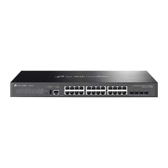 Switch Managed L3 TP-Link, 24× Gigabit RJ45 ports si 4× 10 Gbps SFP+, 1× USB 2.0 Port, fanless, metalic "SG5428X"