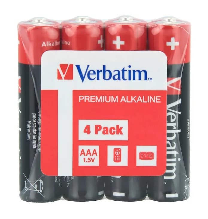 BATERIE VERBATIM AAA (R3), 1.5V alcalina, 4 buc., shrink wrap "49500"