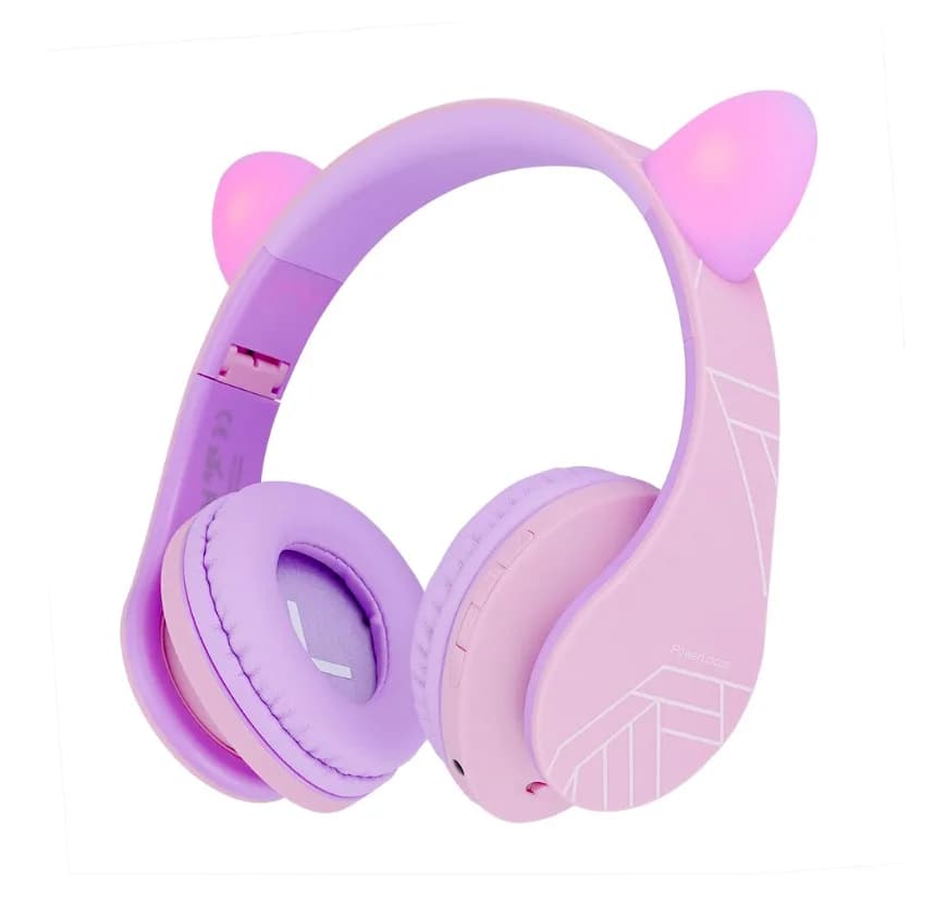 Casti Over-ear PowerLocus KidsCat, Wireless/Wired, Multicolor — miniatură