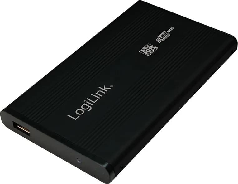 RACK extern LOGILINK, pt HDD/SSD, 2.5 inch, S-ATA, interfata PC USB 2.0, aluminiu, negru, "UA0041B"