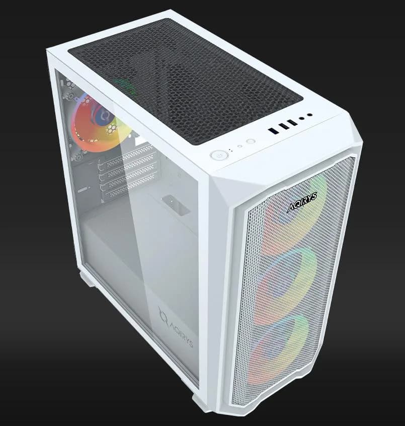 Carcasa Aqirys Wezen Midi Tower White RGB — miniatură