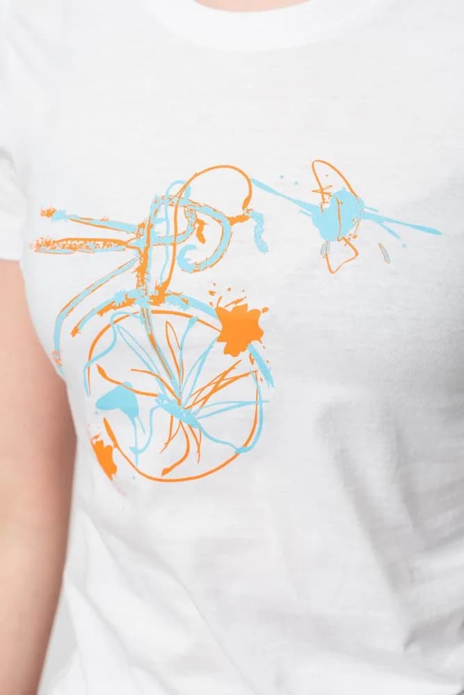 TSHIRT CASUAL F BICICLETA COLOR WHITE-S — miniatură
