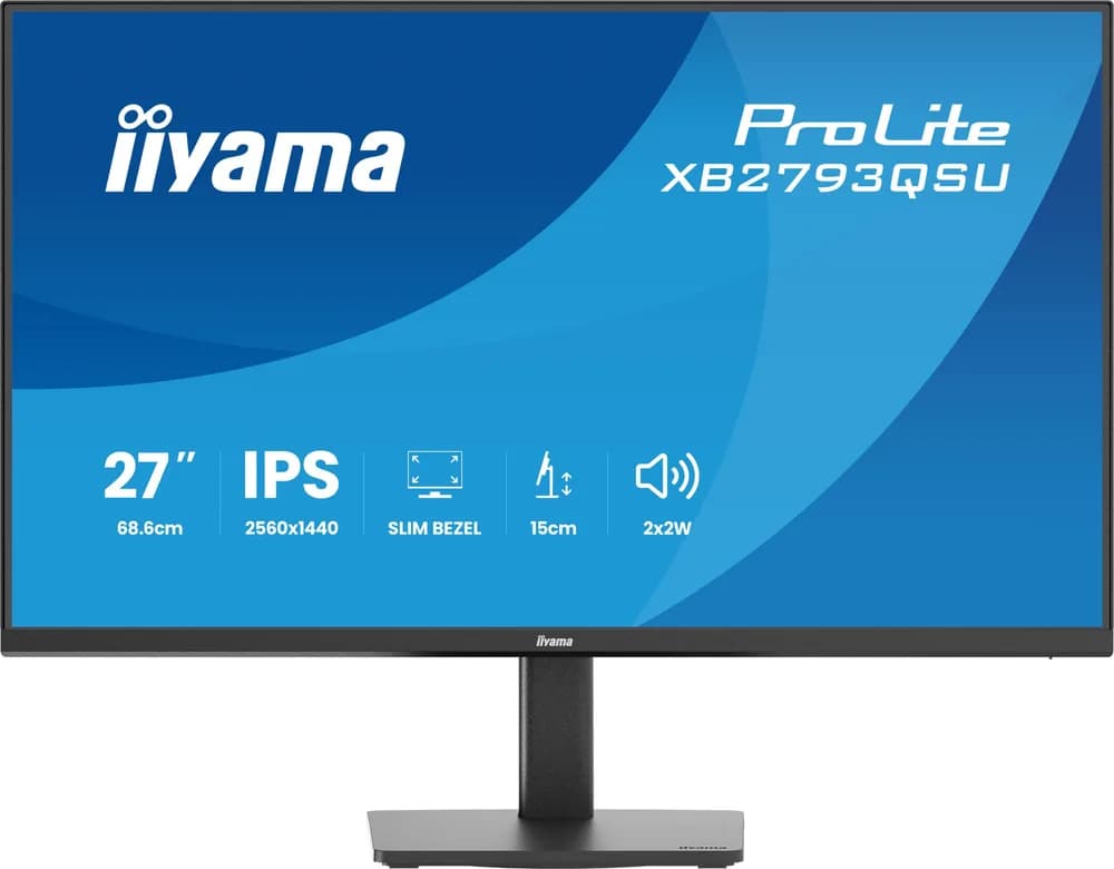 IIYAMA Monitor LED XB2793QSU-B1 27" 2560 x 1440 75Hz IPS 350cd 1ms HDMI DP USB HUB height, swivel, tilt, pivot Pro "XB2793QSU-B1" — miniatură