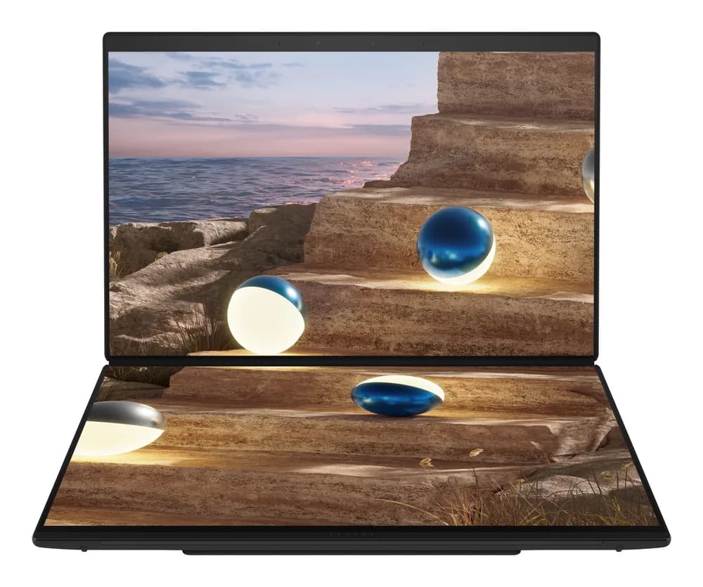 14 Zenbook DUO UX8407AA, 3K OLED 144Hz Touch, Procesor Intel® CoreTM Ultra X9 388H (18M Cache, up to 5.10 GHz), 32GB LPDDR5X, 1TB SSD, Intel Arc B390, Win 11 Pro, Moher Gray "UX8407AA-SN231X" — miniatură