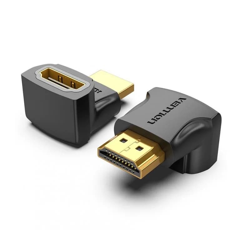 Adaptor video Vention, HDMI(T) la HDMI(M), rezolutie maxima 4K la 60Hz, conectori auriti, unghi 270 grade, invelis PVC, negru, "AINB0" - 6922794747876