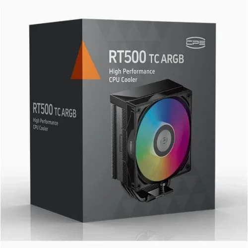 Cooler PCCooler "RT500 TC ARGB", skt. Intel si AMD, racire aer, vent 120mm,500 - 2200 rpm, 5 heatpipes, inaltime 155mm, negru ARGB, "RT500 TC ARGB BK" — miniatură