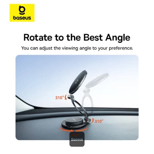 SUPORT AUTO Baseus MagPro Series II pt. SmartPhone, fixare bord cu adeziv, magnetic,reglare unghi de vizionare pe vert si oriz (360 de grade), negru "C40172900121-00" - 6932172661564 — miniatură