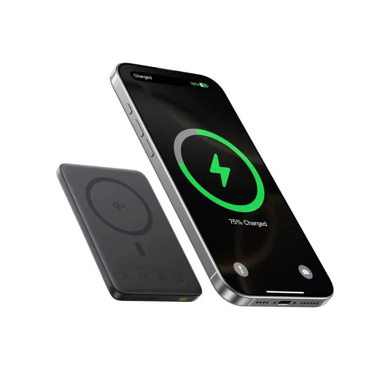 POWER BANK Baseus PicoGo AM41 Ultra-Slim Qi2 Magnetic Wireless, capacitate 10000mAh 27W, 1 x USB Type-C, include cablu USB Type-C la USB Type-C 30cm, negru "E0027201" - 6932172691707 — miniatură