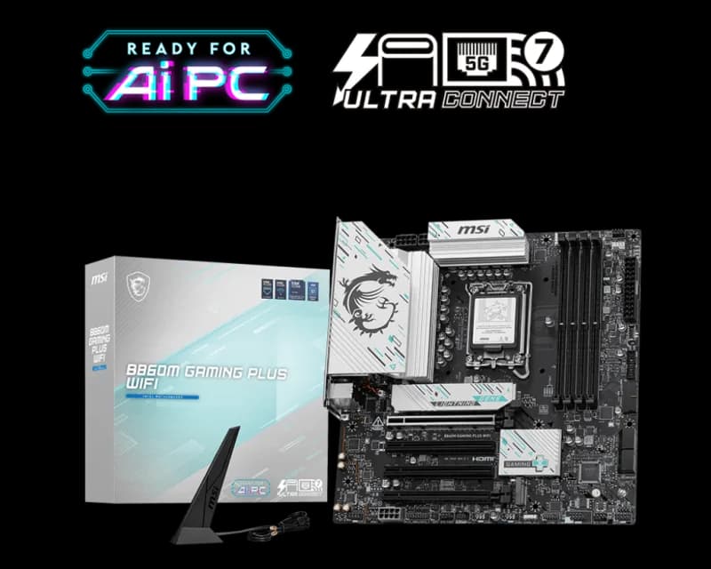 Placa de baza MSI B860M GAMING PLUS WIFI, Socket 1851, DDR5, Micro-ATX
