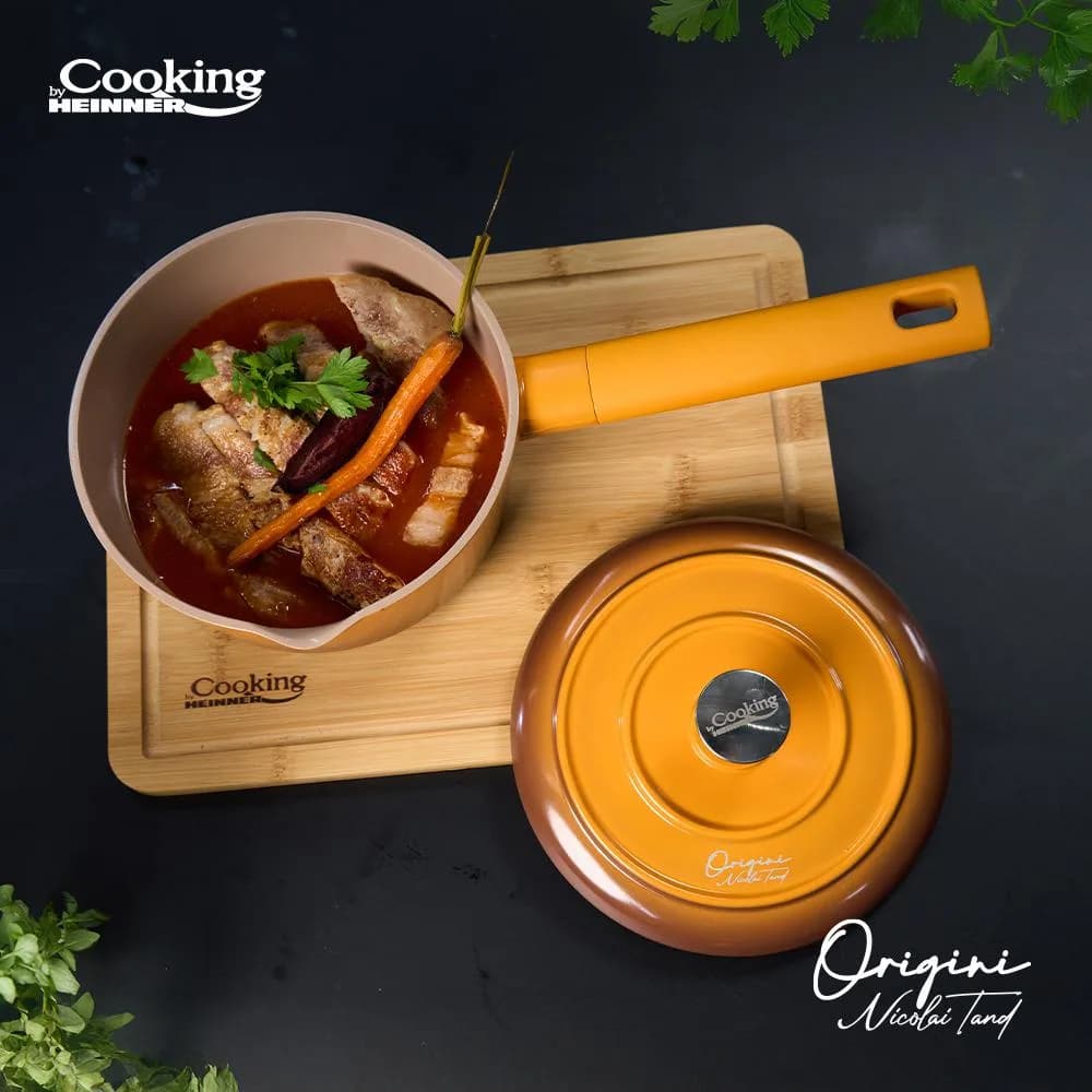 CASEROLA ALUMINIU TURNAT + CAPAC 18x8.5 CM, 1.8 L, NICOLAI TAND, ORIGINI, COOKING BY HEINNER — miniatură