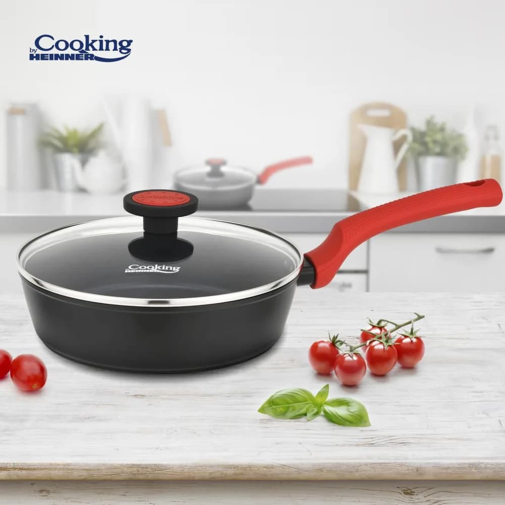 TIGAIE ALUMINIU FORJAT + CAPAC 24X6.5 CM, REDMOON, COOKING BY HEINNER — miniatură