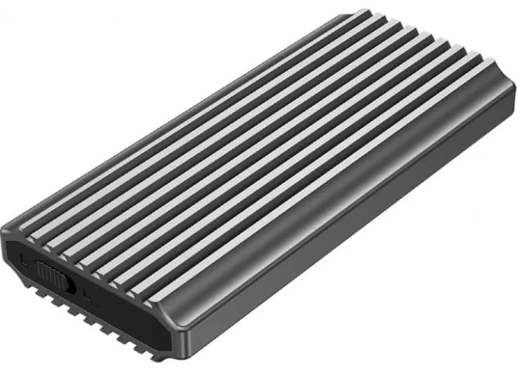 RACK extern GEMBIRD, pt. SSD, M.2, M.2 S-ATA NGFF si M.2 PCIe NVME, interfata PC USB 3.1, RGB LED backlight, aluminiu, argintiu, "EE2280-U3C-03" — miniatură