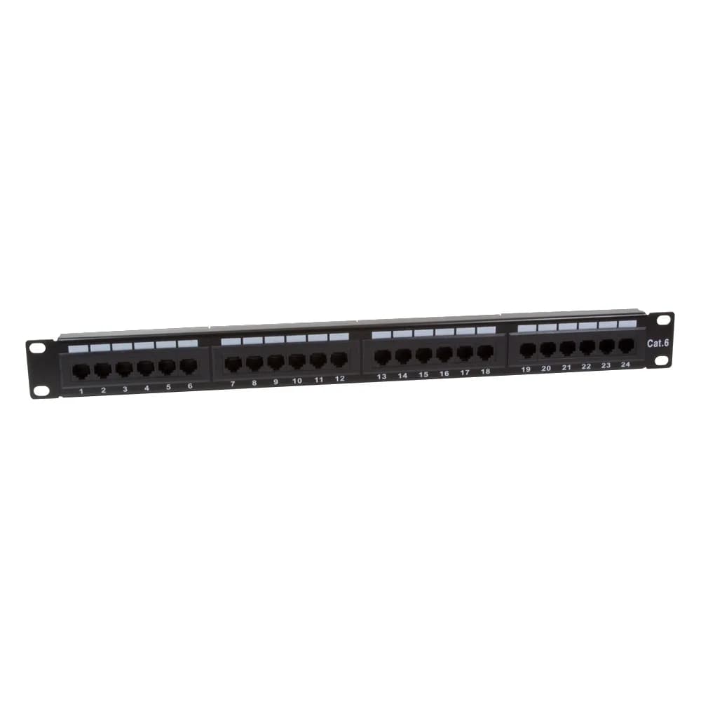 PATCH PANEL LOGILINK 24 porturi, UTP, Cat6, 1U pentru rack 19", black, "NP0004"