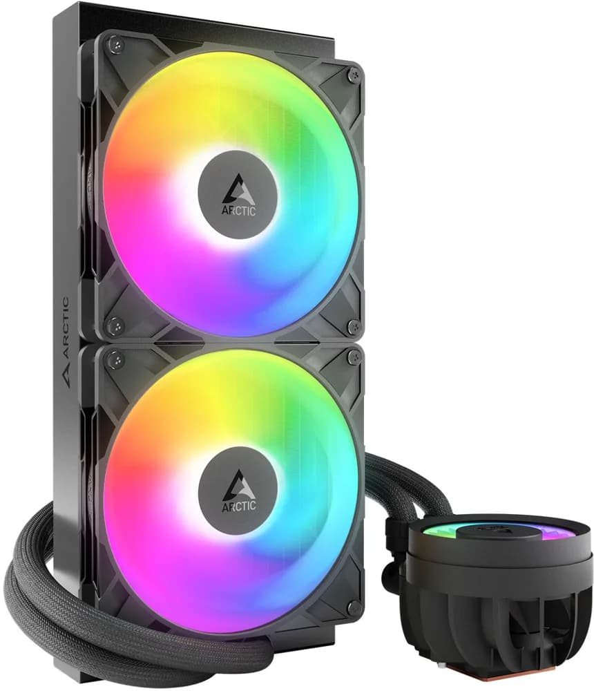 COOLER Arctic "Liquid Freezer III Pro 280 A-RGB", skt. LGA1851, LGA 1700, AM4, AM5, racire cu lichid, 2 x 140mm P14 Pro ARGB, 800 - 2800 RPM, ARGB, negru "ACFRE00183A" — miniatură
