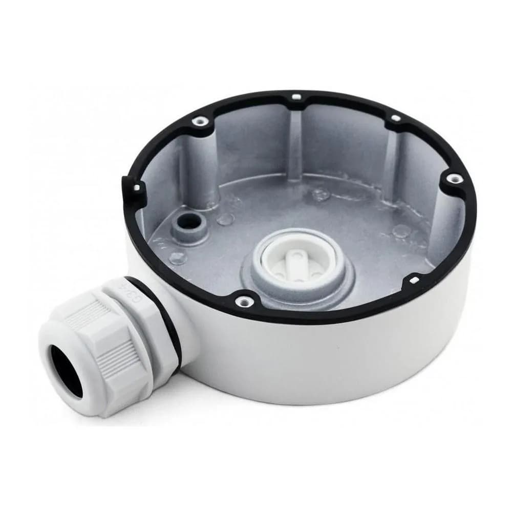 Doza de legatura pentru camera de supraveghere Hikvision White DS- 1280ZJ-DM8; carcasa din aluminiu; dimensiuni: Φ126.7 mm × 35 mm (4.99" × 1.38");greutate: Approx.: 210 g.
