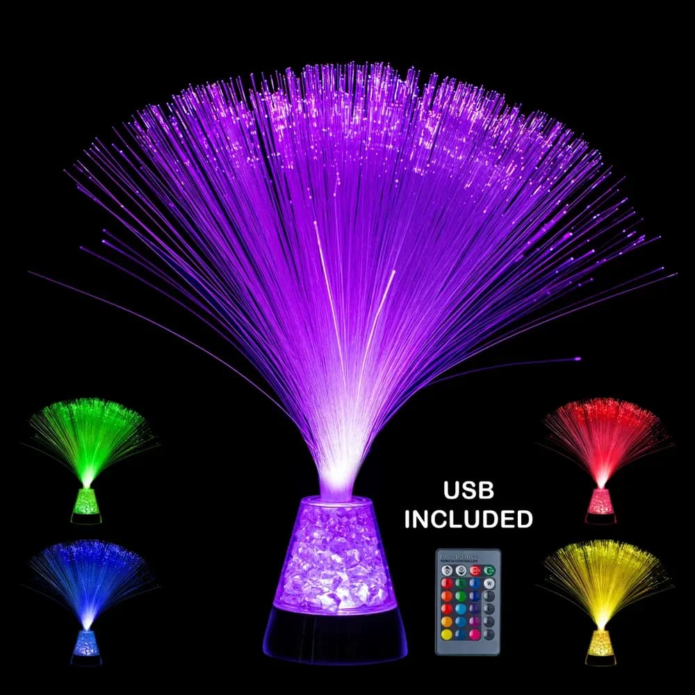 Lampă gheață cu fibră optică și telecomandă — miniatură