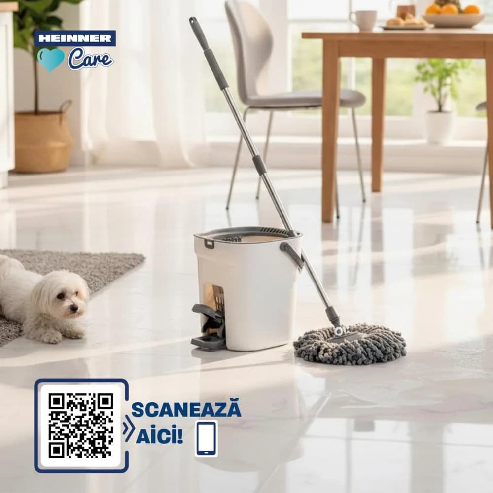 SET CURATENIE CU PEDALA WASH&DRY, CLEAN STEP, GRI — miniatură