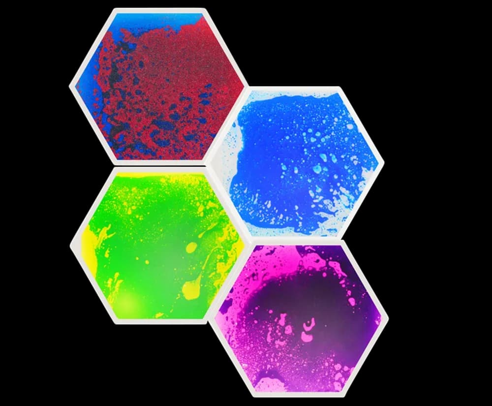 Placă de podea hexagonală cu lichid (set de 4) — miniatură