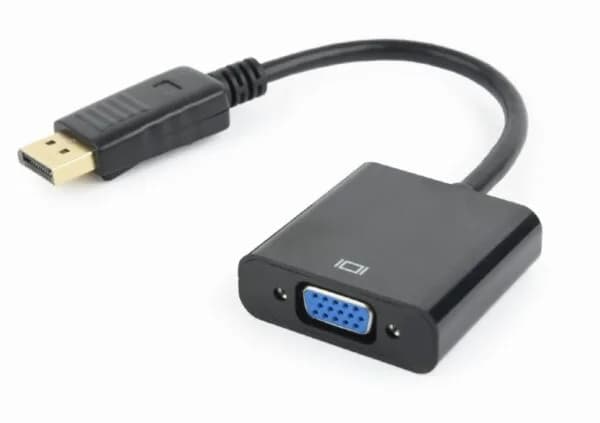 Adaptor video Spacer DisplayPort (T) la VGA (M), 10cm, rezolutie maxima Full HD (1920 x 1080) la 60Hz, negru, "SPVC-DPm-VGAf-FHD60-0.1"