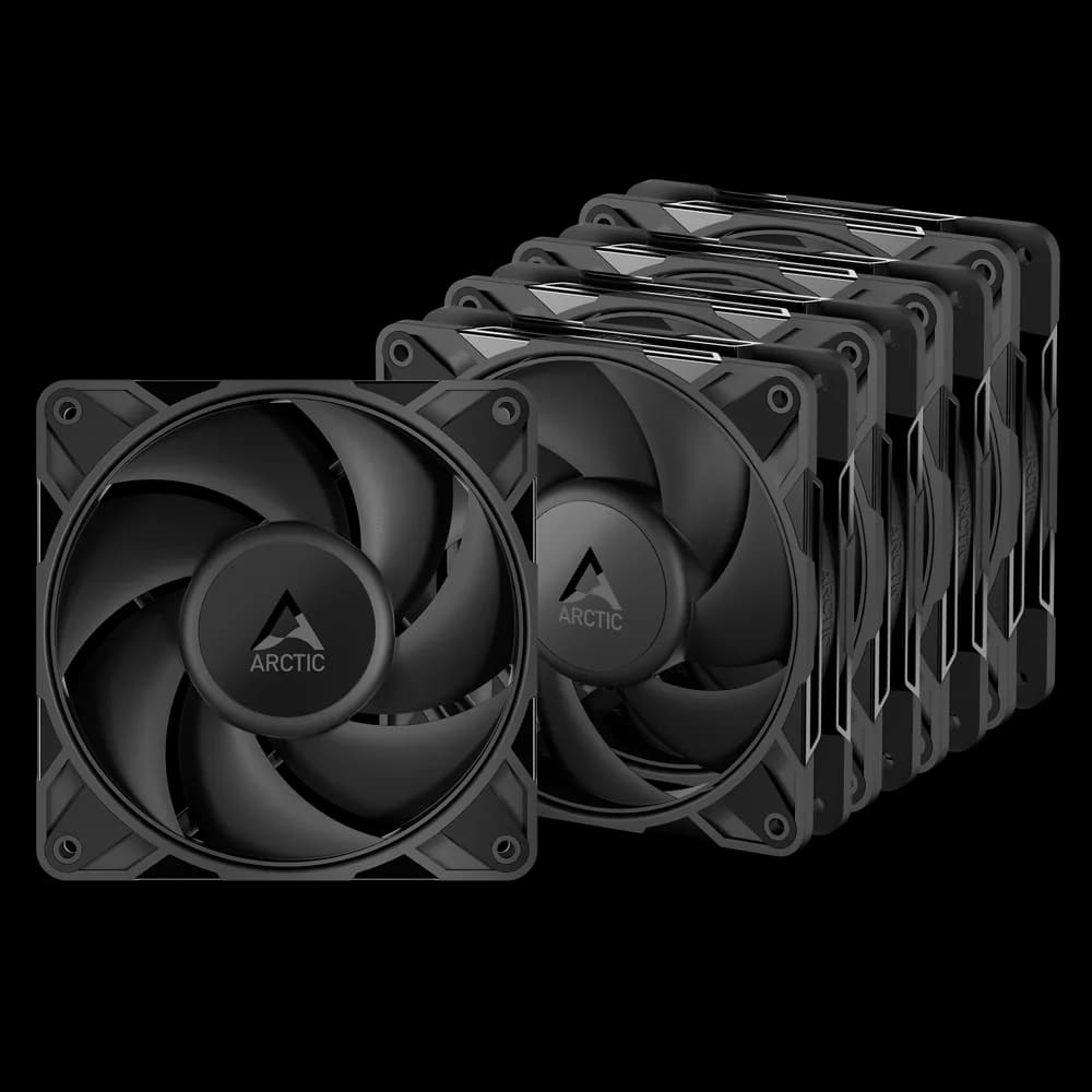 Set 5 ventilatoare Arctic "P12 Pro LN - 5 Pack", 120mm, 450 - 2000 RPM, FDB, 49 cfm, 4-Pin Fan Plug, negru, "ACFAN00349A"