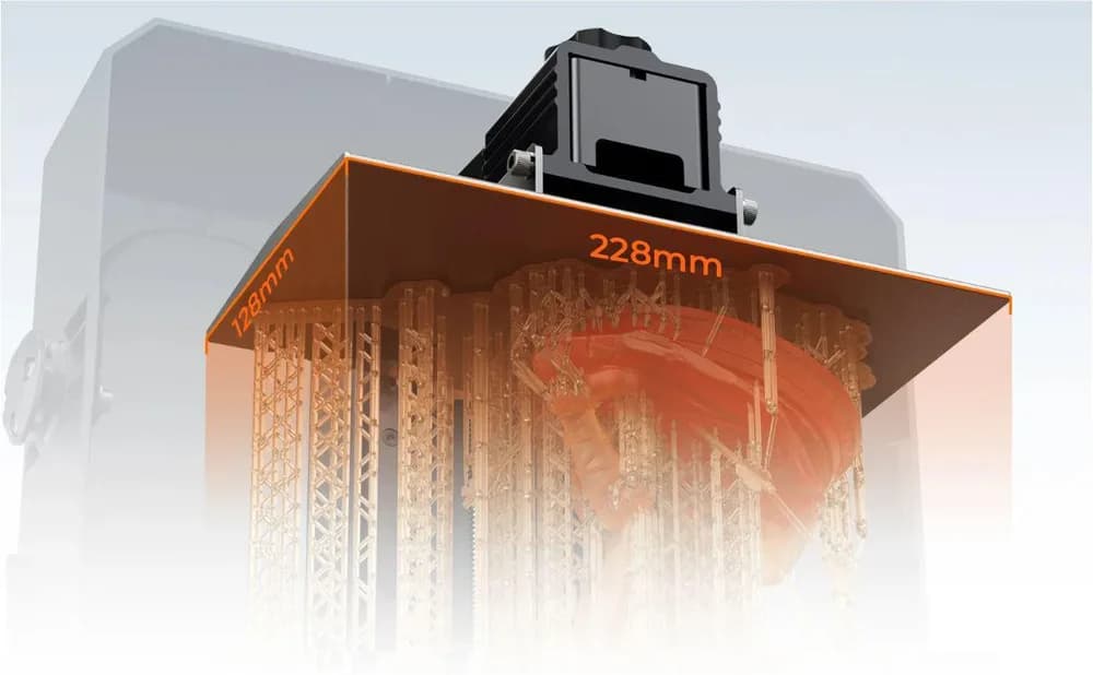 Imprimanta 3D Creality Halot-MAGE cu rasina, Tehnologie SLA, Stereolitografie, sursa 100W, dimensiuni printare: 228*128*230mm, Dimensiuni imprimanta: 333*270*608mm, Viteza:1-5s/strat, Inaltime strat:0.05-0.15mm, LCD 10.3", rezolutie: 8K(7680x4320), transfer fisier: USB drive, rasina:405nm, Software — miniatură