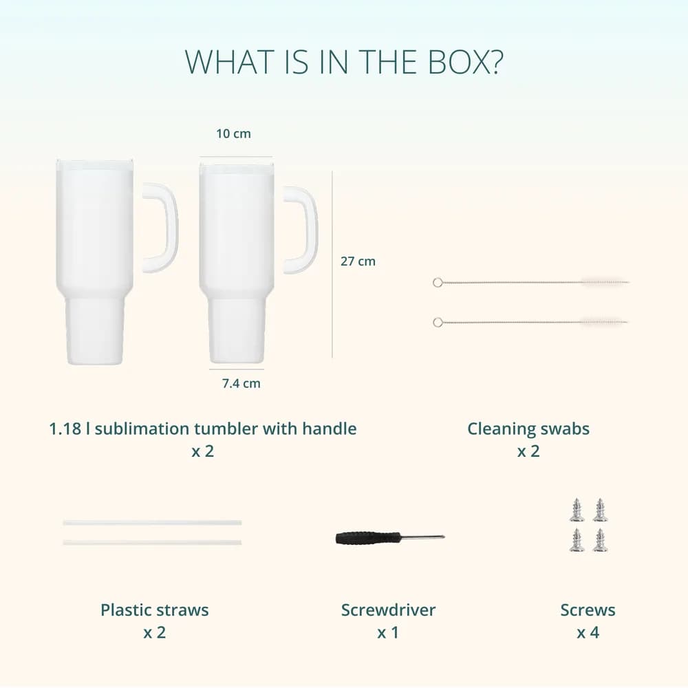 Material pentru gravare laser LOKLiK 40oz Sublimation Handle Tumbler Blanks — miniatură