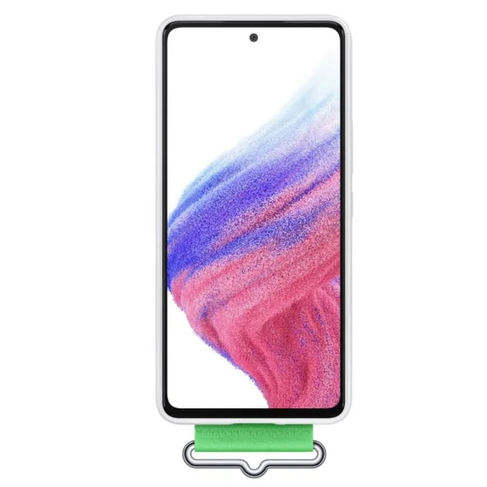 Galaxy A53 (5G); Silicone Cover with Strap; White "EF-GA536TWEGWW" — miniatură