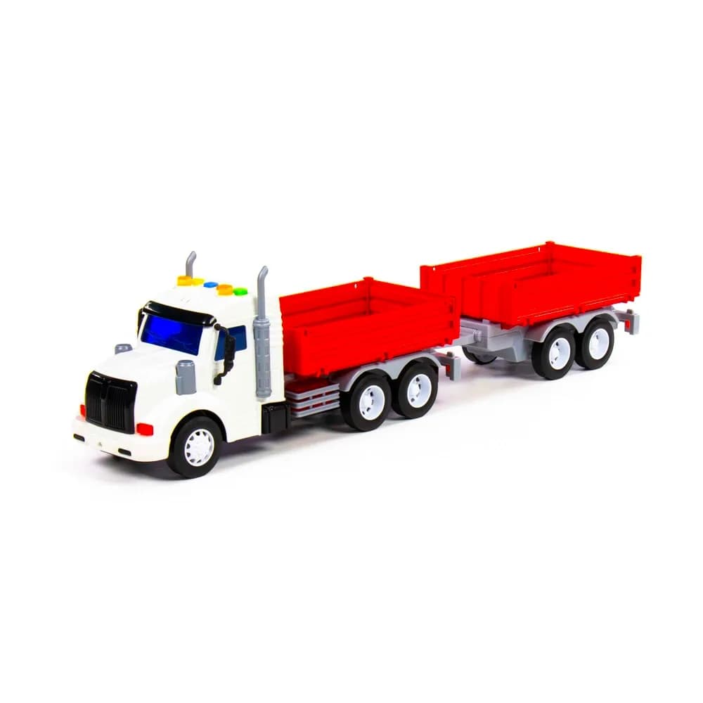 Camion + remorca cu lumina si sunet, 50.6x98x13 cm, Polesie — miniatură