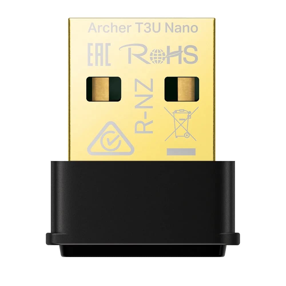 ADAPTOR RETEA TP-LINK AC1300, extern wireless 2.4 GHz | 5 GHz, USB 2.0, port, 1300 Mbps, antena interna x 1, "Archer T3U Nano"