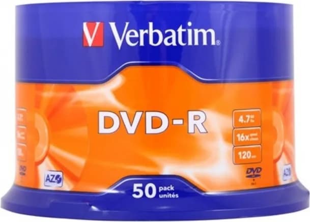 DVD-R VERBATIM 4.7GB, 120min, viteza 16x, 50 buc, Single Layer, spindle, "Matt Silver" "43548"