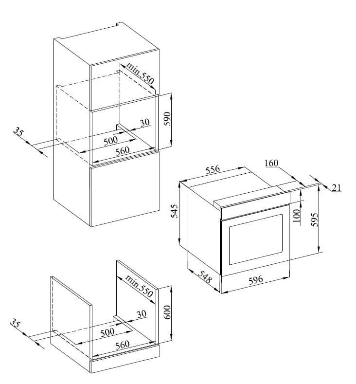 CUPTOR INCORPORABIL HEINNER HBO-S568LDTGC-BK — miniatură
