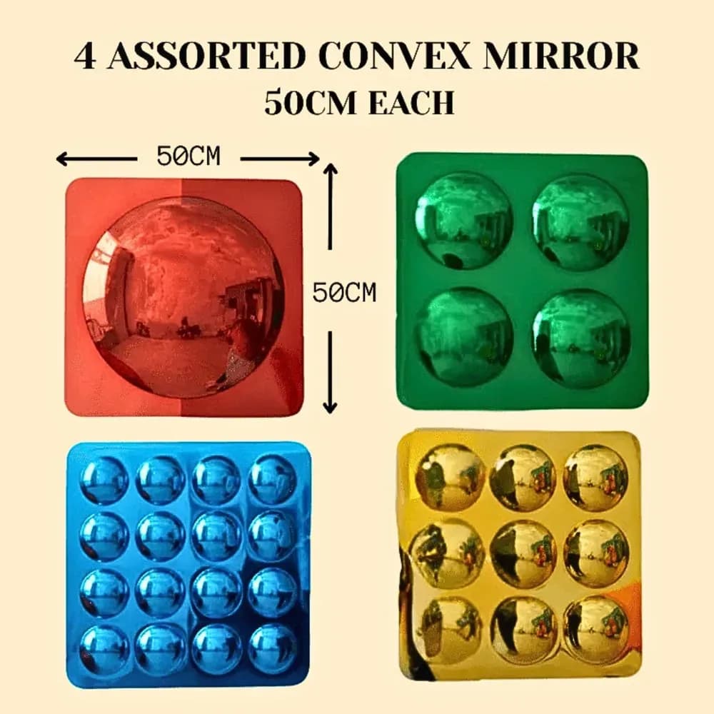 Oglinzi convexe colorate asortate – 4 buc. — miniatură