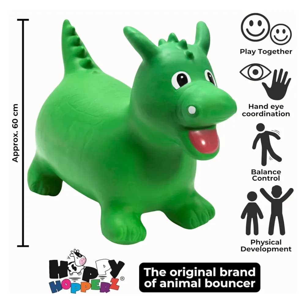 Jucărie gonflabilă săltăreață de călărit Dinozaurul Verde HappyHopperz — miniatură