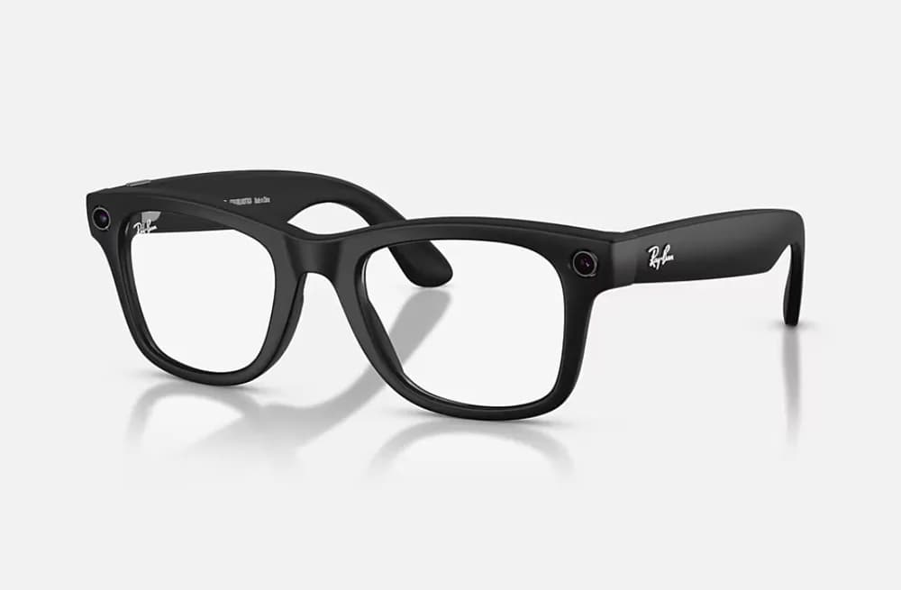 Ray-Ban Meta Wayfarer Gen 2 AI Glasses Matte Black/Clear (Large)