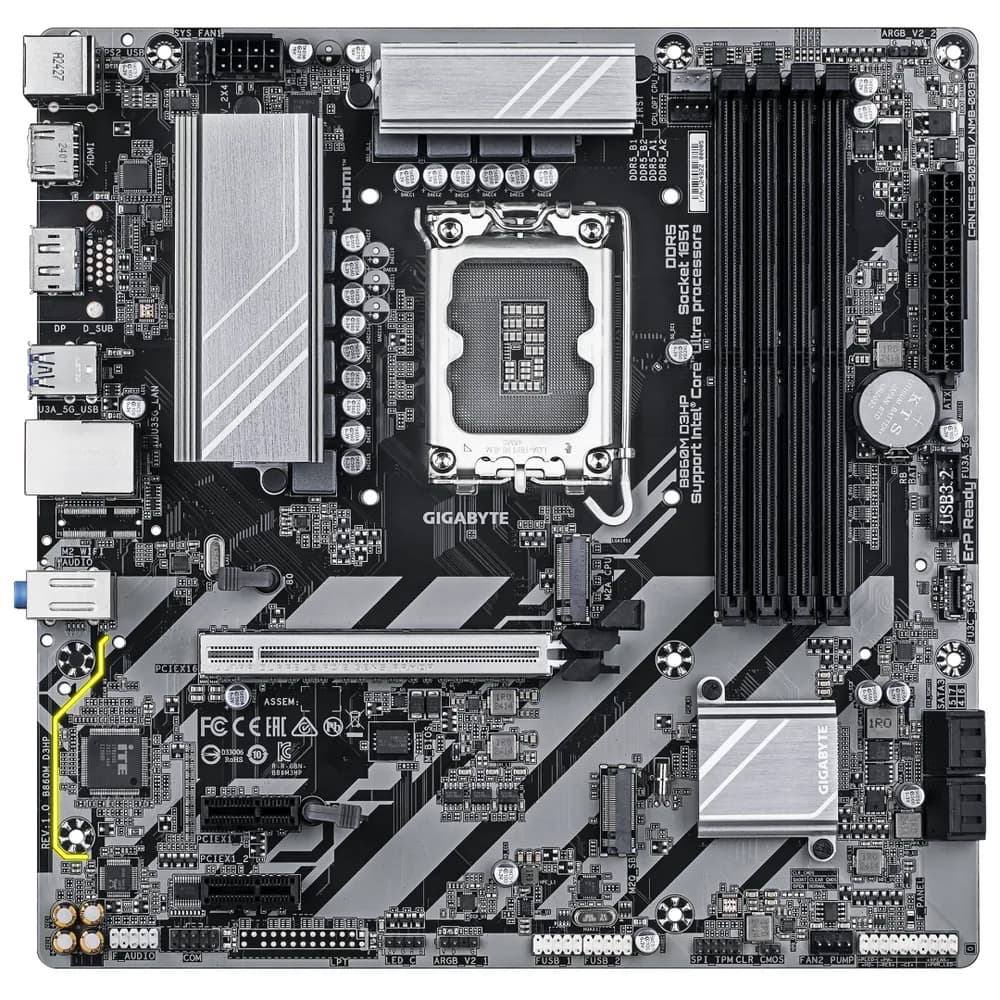 Placa de baza Gigabyte B860M D3HP, Socket 1851, DDR5, Micro-ATX — miniatură