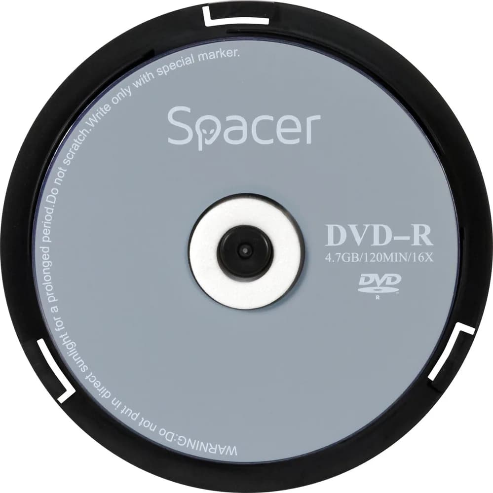 DVD-R SPACER 4.7GB, 120min, viteza 16x, 10 buc, spindle, "DVDR10" 45501039 / 18842 001 001 / 166557 — miniatură