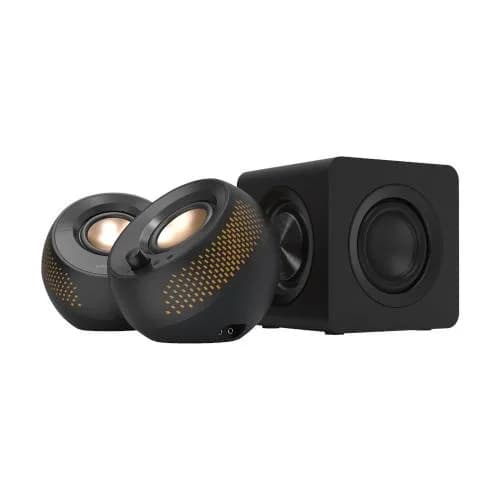 CREATIVE PEBBLE X Plus USB-C 2.1 Speakers w/Bluetooth 5.3, RGB Lighting, Aux, black "51MF0495AA000"