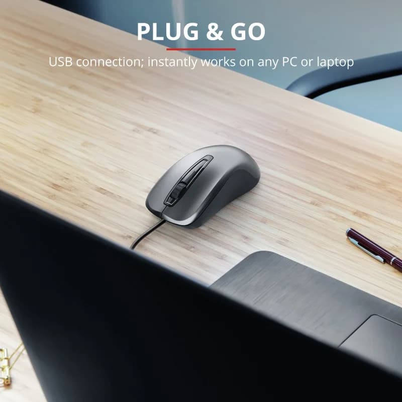 MOUSE TRUST, "Carve", PC sau NB, cu fir, USB, optic, 1200 dpi, butoane/scroll 3/1, negru, "TR-23733" — miniatură