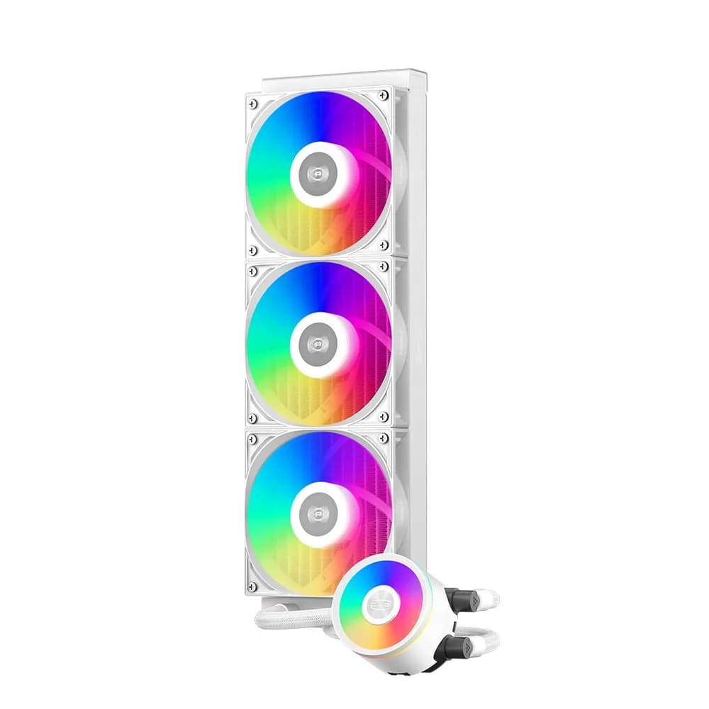 COOLER PCCooler "DA360 Pro ARGB", skt. Intel si AMD, racire cu lichid, 3 x 120mm, 500 - 2200 RPM, iluminare RGB adresabil, afisaj digital, alb "DA360 Pro ARGB WH" — miniatură