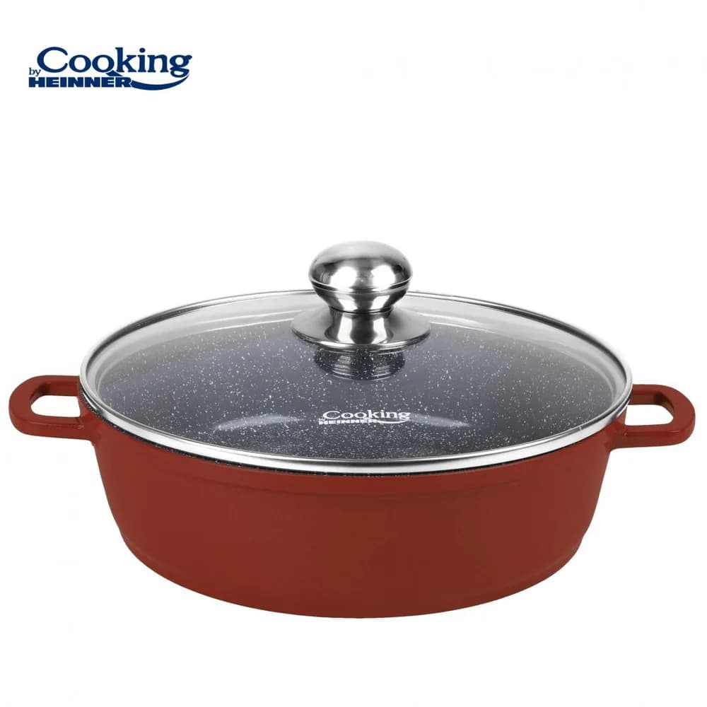 CRATITA ALUMINIU TURNAT+CAPAC 28x7.5 CM, 4.1 L, CALABRIA, COOKING BY HEINNER — miniatură