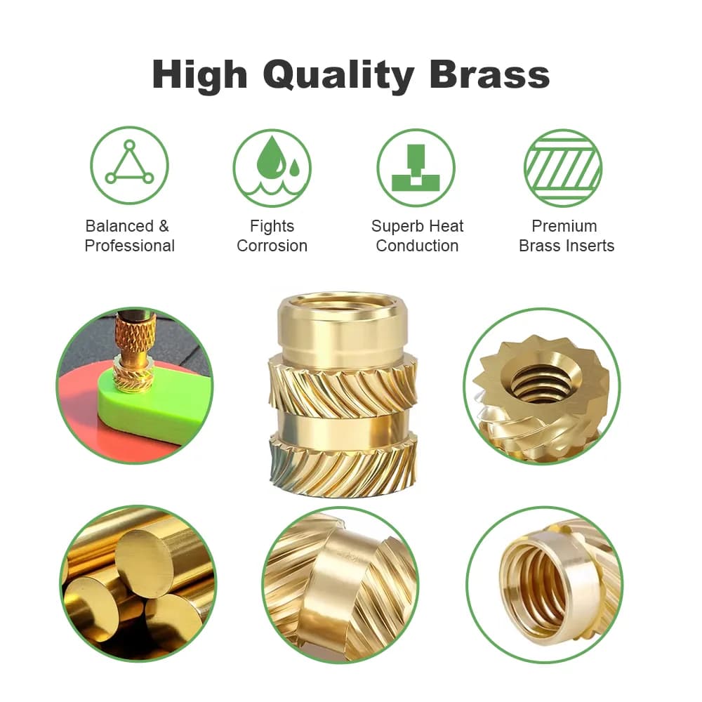 Inserturi filetate Mintion M5 x 9,5 mm x 7,1 mm Threaded Insert Set – 50 buc — miniatură