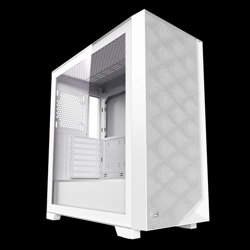 CARCASA PCCOOLER, Middle Tower, ATX, fara sursa, sticla securizata, 3 ventilatoare incluse, iluminare ARGB, alb, USB 3.2 gen 2 x 2, mic, audio, "C3D510 ARGB WH" — miniatură