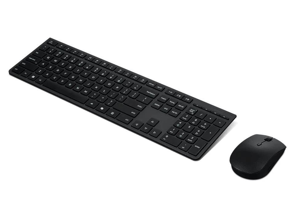 Kit Wireless tastatura si mouse LENOVO 4X31R64343, taste numerice, negru — miniatură