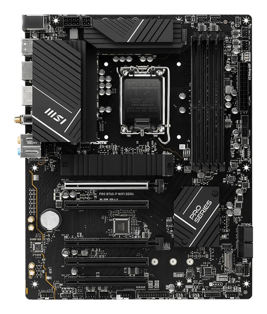Placa de baza PRO B760-P WiFi DDR4, Intel B760, Socket 1700, ATX "7D98-001R" — miniatură