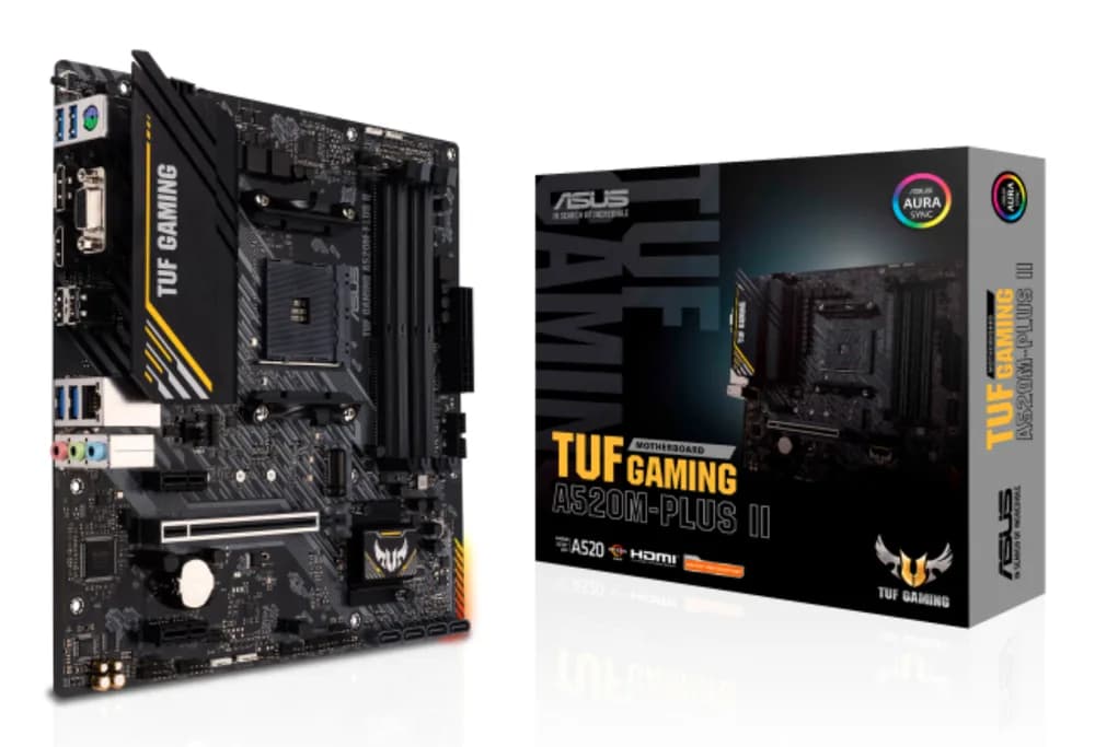Placa de baza Asus TUF GAMING A520M-PLUS II, AM4, DDR4, mATX, Negru "TUF GAMING A520M-PLUS II"