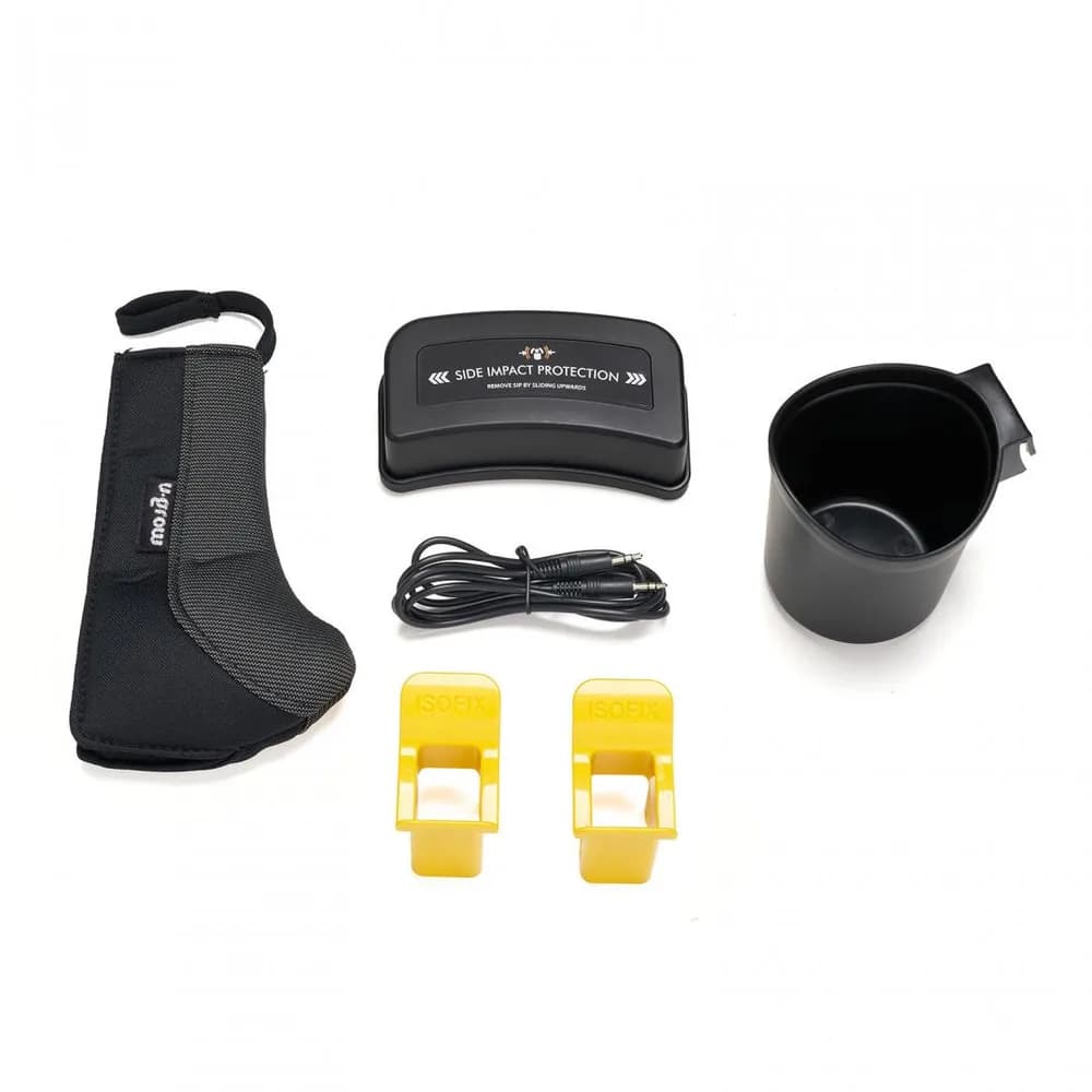 Scaun auto I-size U-Grow Goldfix Plus, isofix, 76-150 cm (9-36 kg), boxa bluetooth, negru — miniatură