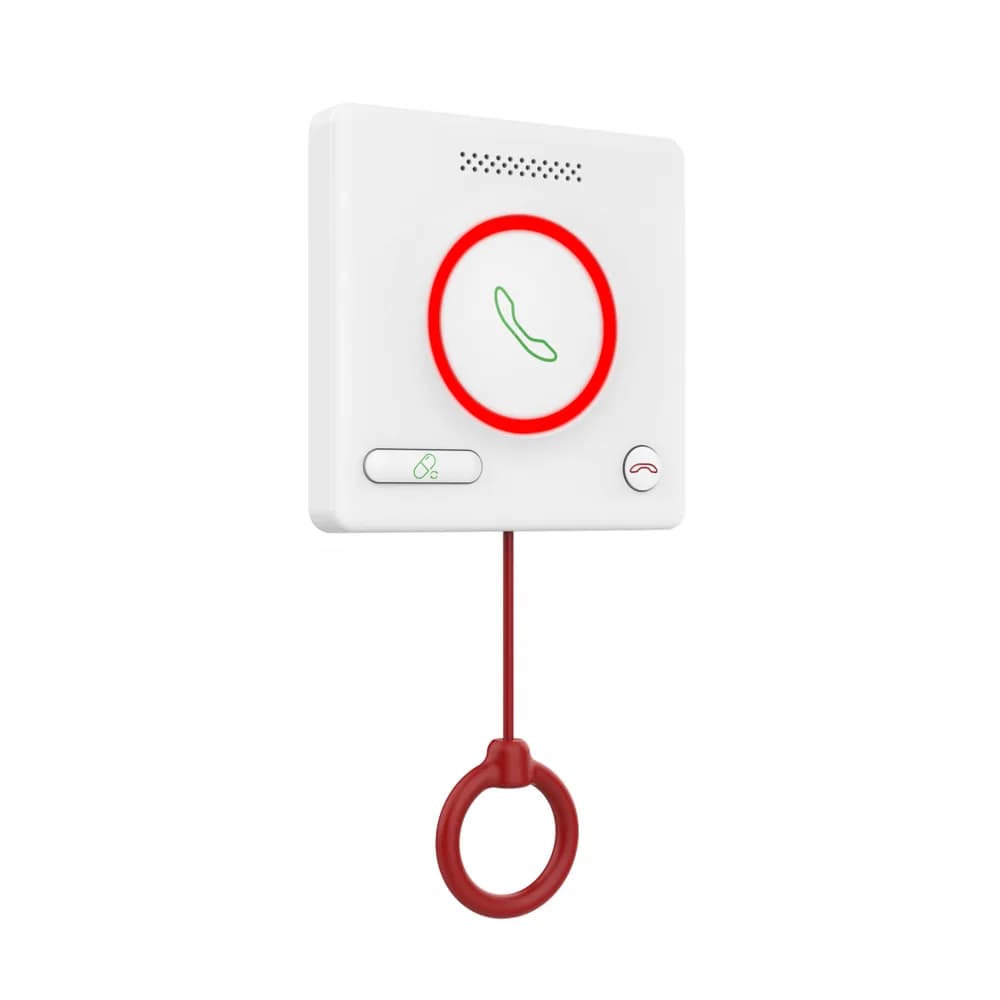 BUTON DE APELARE MEDICALA Hikvision DS-KHH6020X; 1x RJ45 port, alimentare: DC12V/private POE, protectie: IPX5 Intercomunicare bidirecțională și alarme inteligente: – Comunicarea vocală clară între pacienți și personalul medical (statia de management a personalului medical) este posibilă datorită