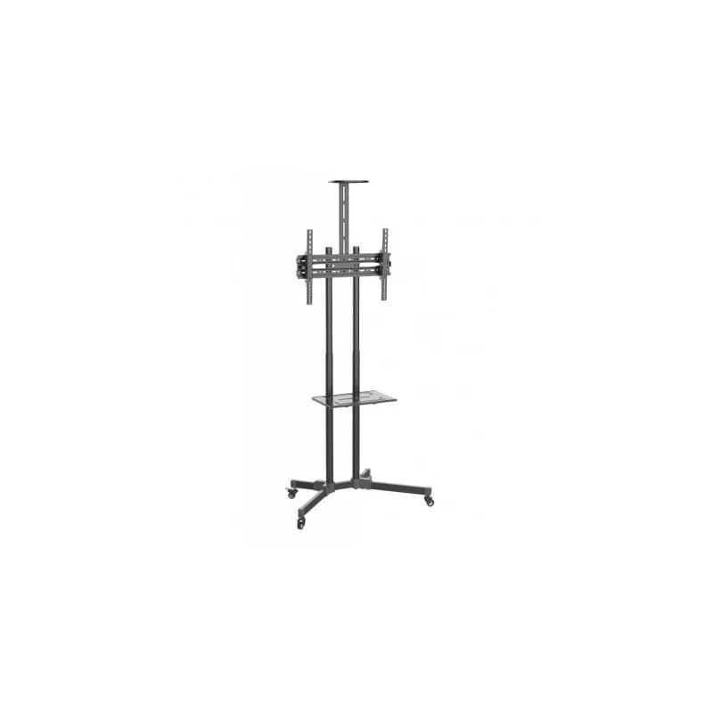 Stand TV mobil pe roti, rafturi pentru dispozitive multimedia, 37 - 70 inch, reglabil, negru, Techly, ICA-TR216T "ICA-TR216T"